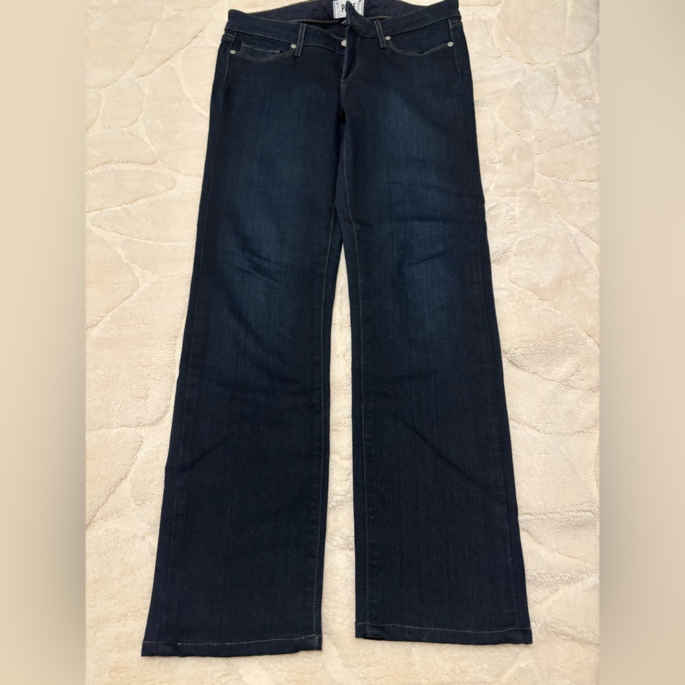 PAIGE Dark Blue Straight Leg Women's Jeans